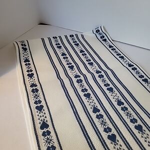 Blue and White Sweeden Stripe/Heart Table Runner Odin LTD.